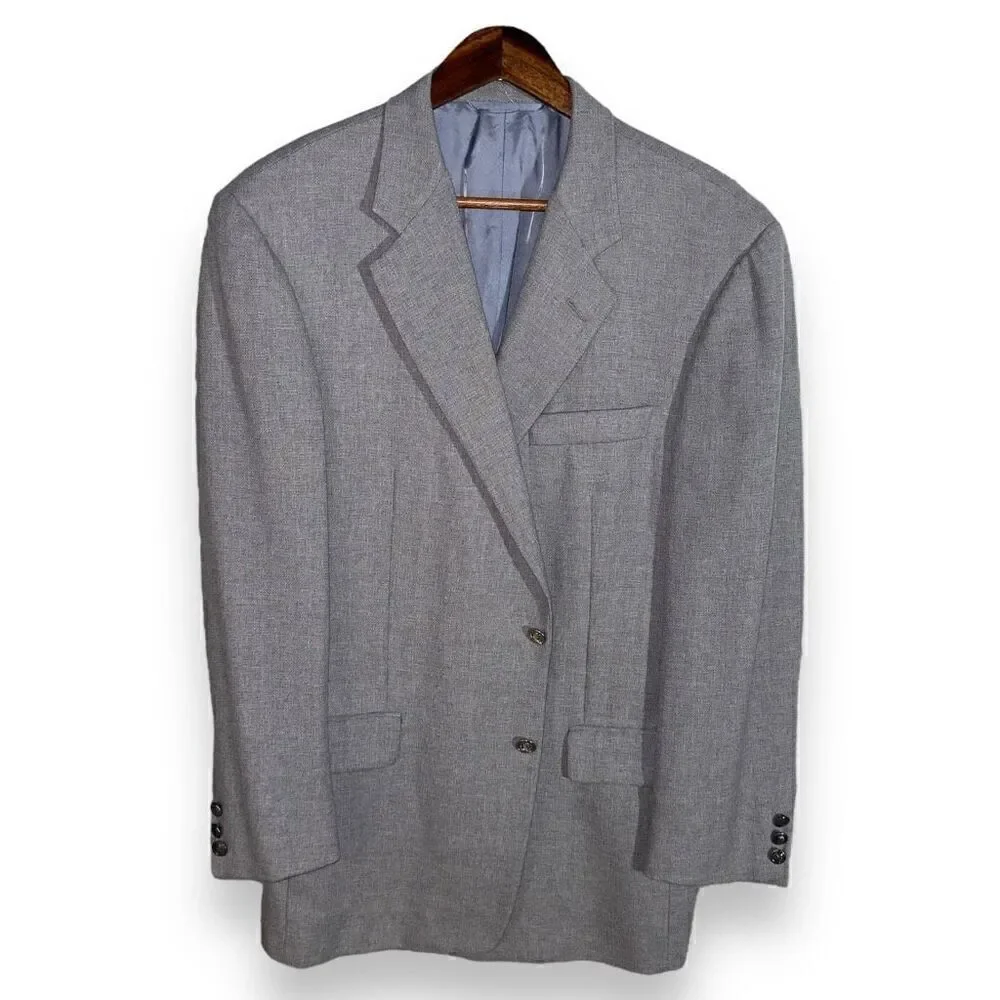 Hickey Freeman Bespoke Silver & Gray Blazer Size 43R